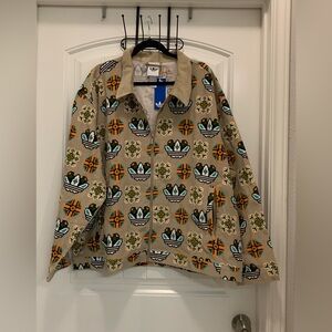 NWT Adidas Monogram Allover Print Loose Coach Corduroy Jacket